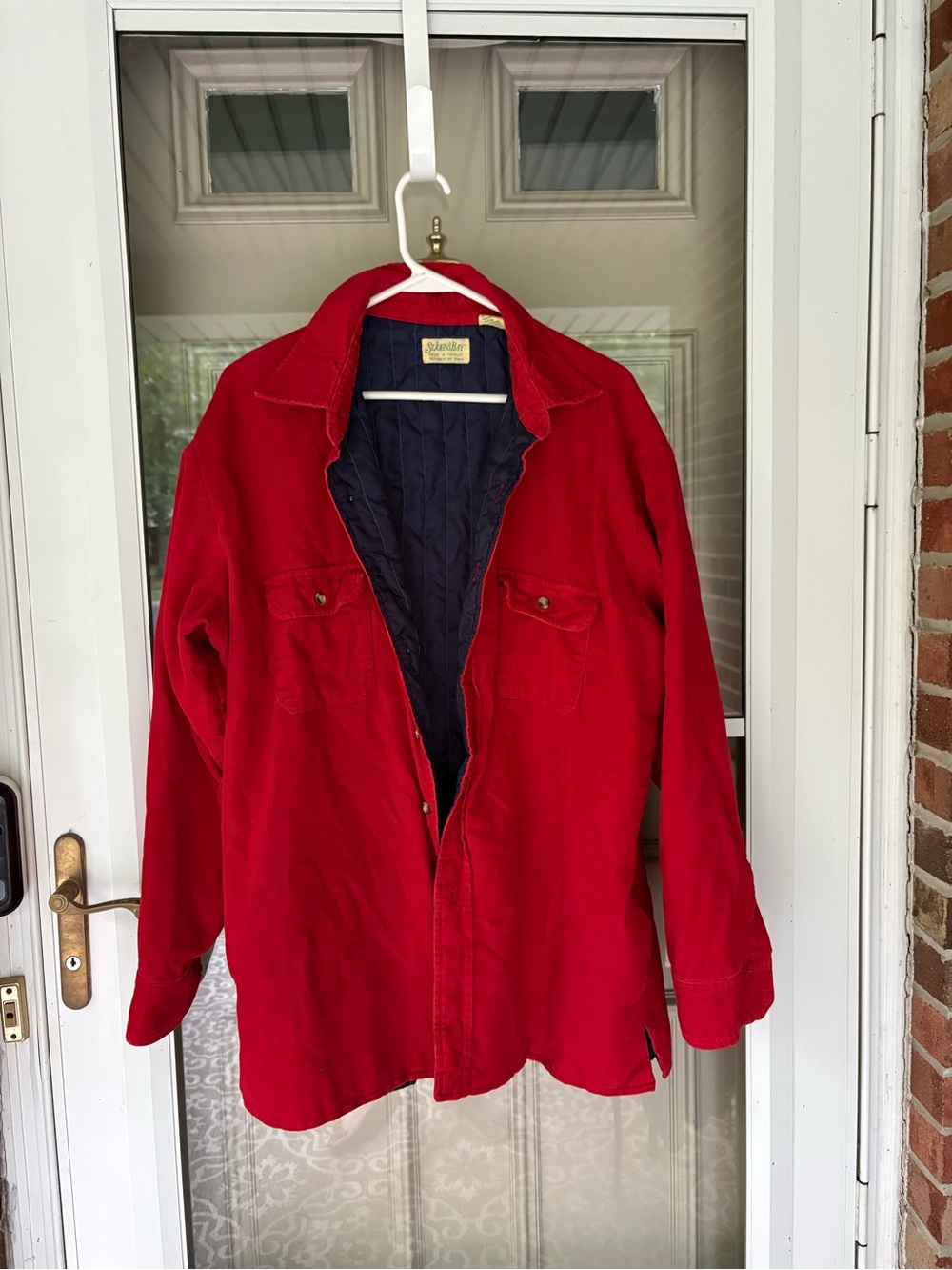 Red Quilted-Lined Corduroy Jacket vintage 1980s Size XL